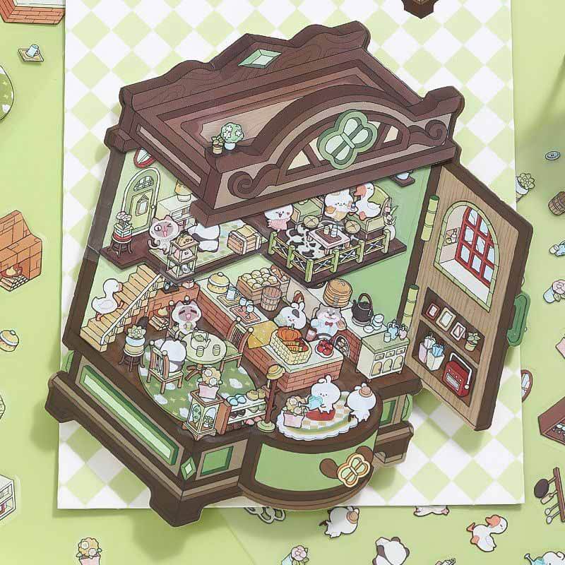 Magic Ark World DIY 3D Scene Stickers 4 Cute Miniature Scenes