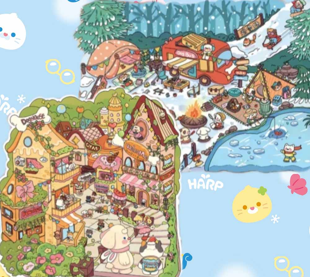 Bigger picture DIY 3D Scene Stickers 4 Cute Miniature Scenes