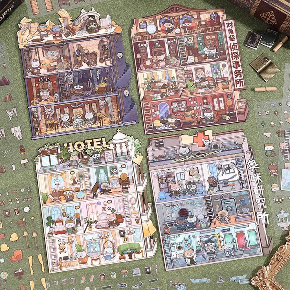 The Curious Society DIY 3D Scene Stickers 4 Cute Miniature Scenes