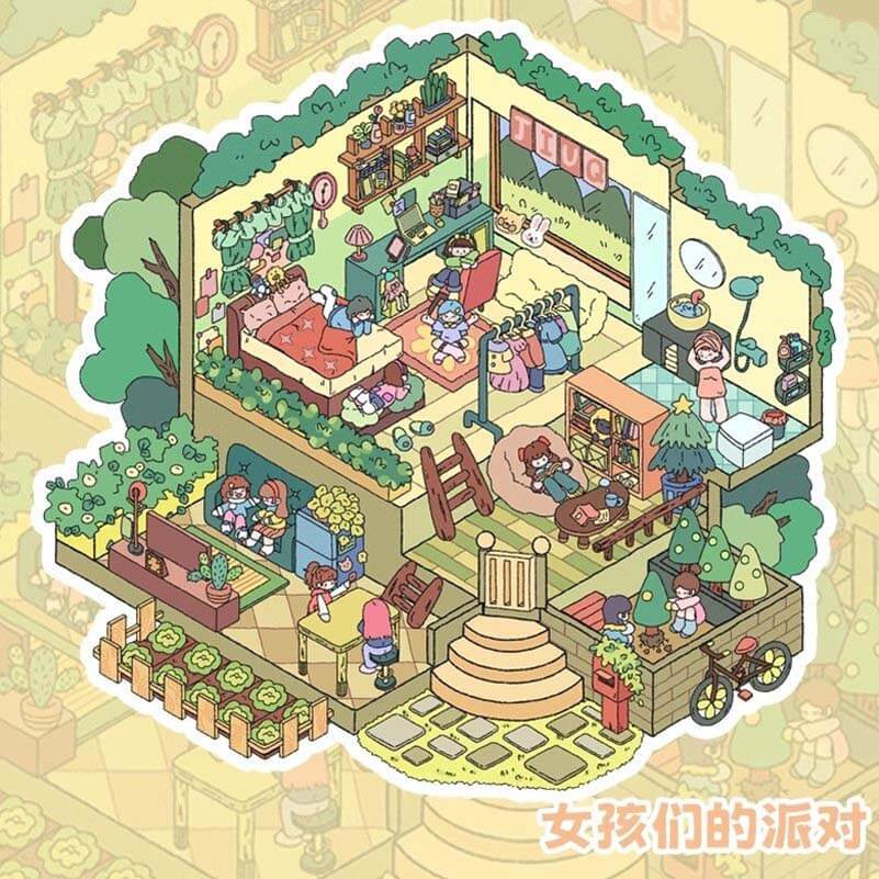 Party Shop DIY 3D Scene Stickers 4 Cute Miniature Scenes
