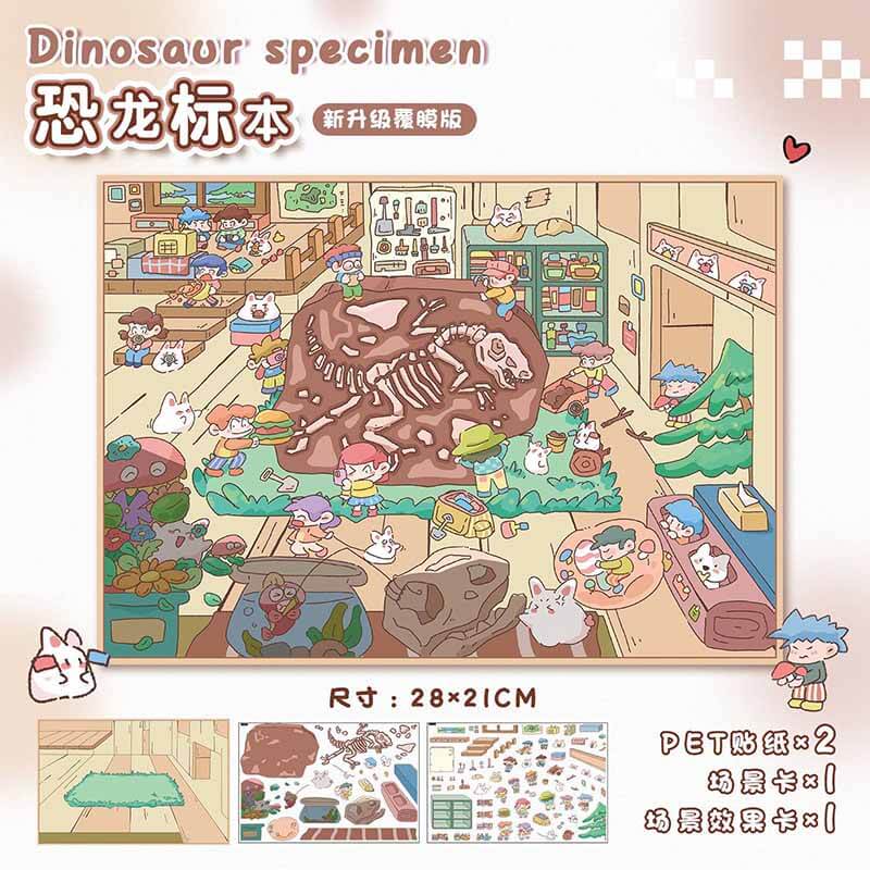 Archaeology Series DIY 3D Scene Stickers Lovely 2 Miniature Scenes