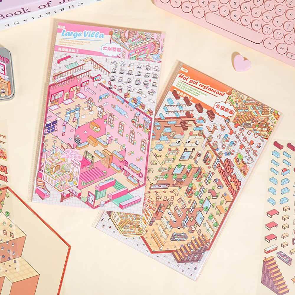 Fantasy World DIY 3D Scene Stickers 4 Cute Miniature Scenes