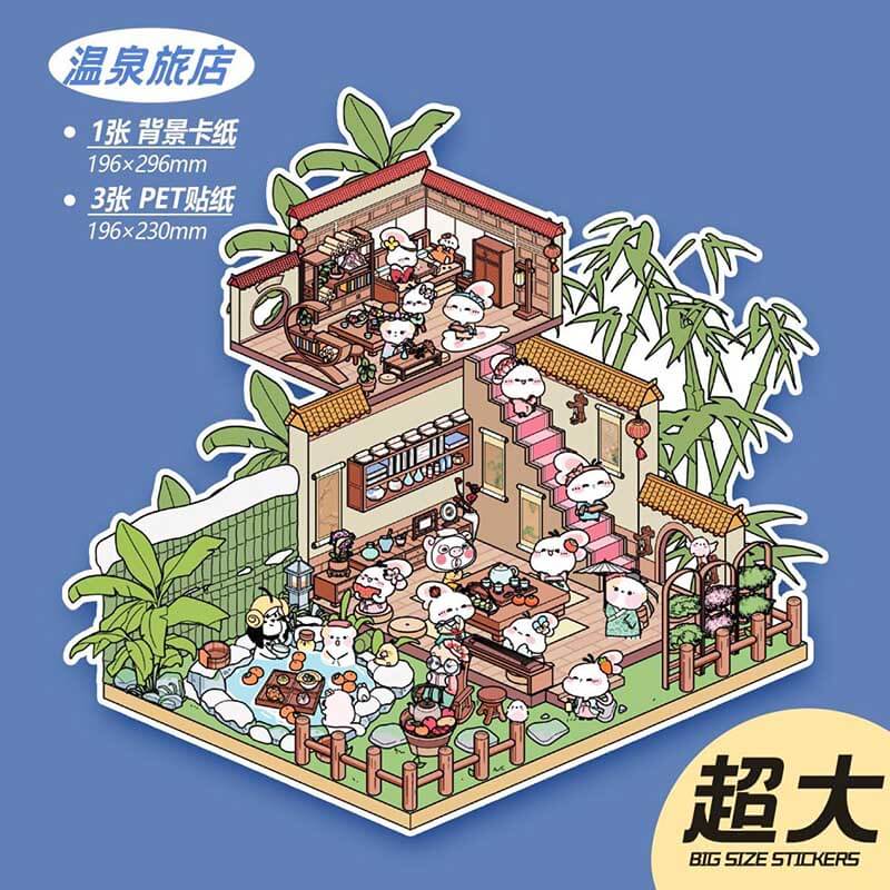 Slow Living Club DIY 3D Scene Stickers 3 Cute Miniature Scenes