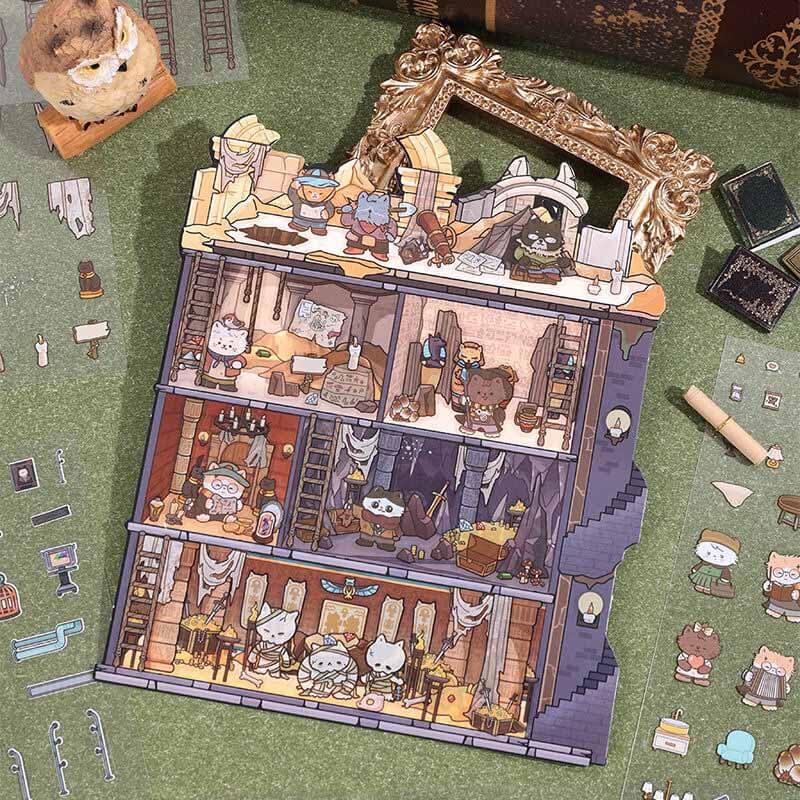 The Curious Society DIY 3D Scene Stickers 4 Cute Miniature Scenes