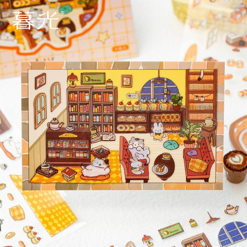 Peel & build a cozy kitty cottage! 3D Scene Stickers Miniature Scenes