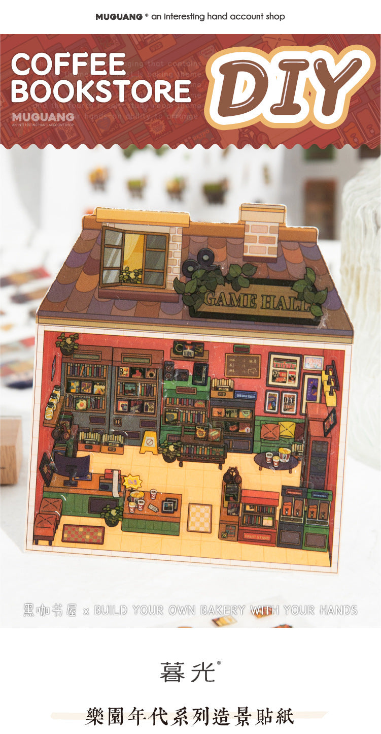 Micro-Diorama Collector's Pack DIY 3D Scene Stickers Miniature Bookshelf & Stuffed Friends