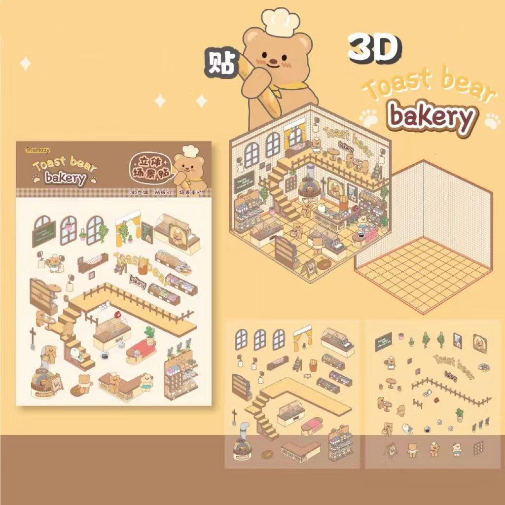 Create Adorable Sticker Scenes with Dog-Themed Bakery Shop | Market