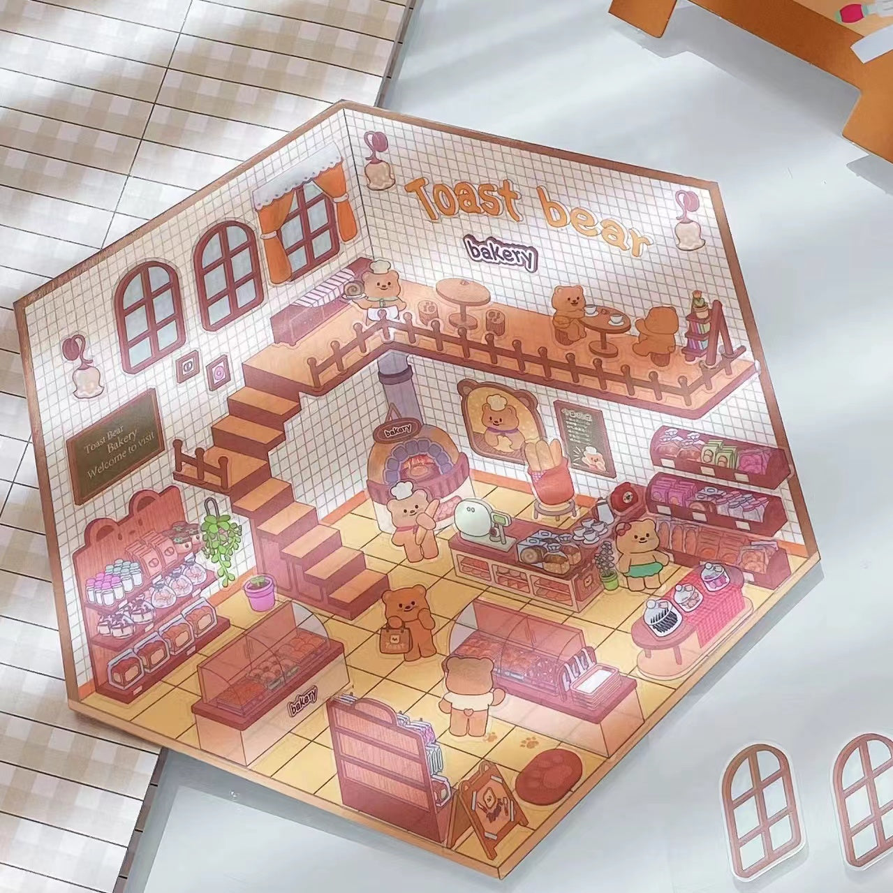 Create Adorable Sticker Scenes with Dog-Themed Bakery Shop | Market
