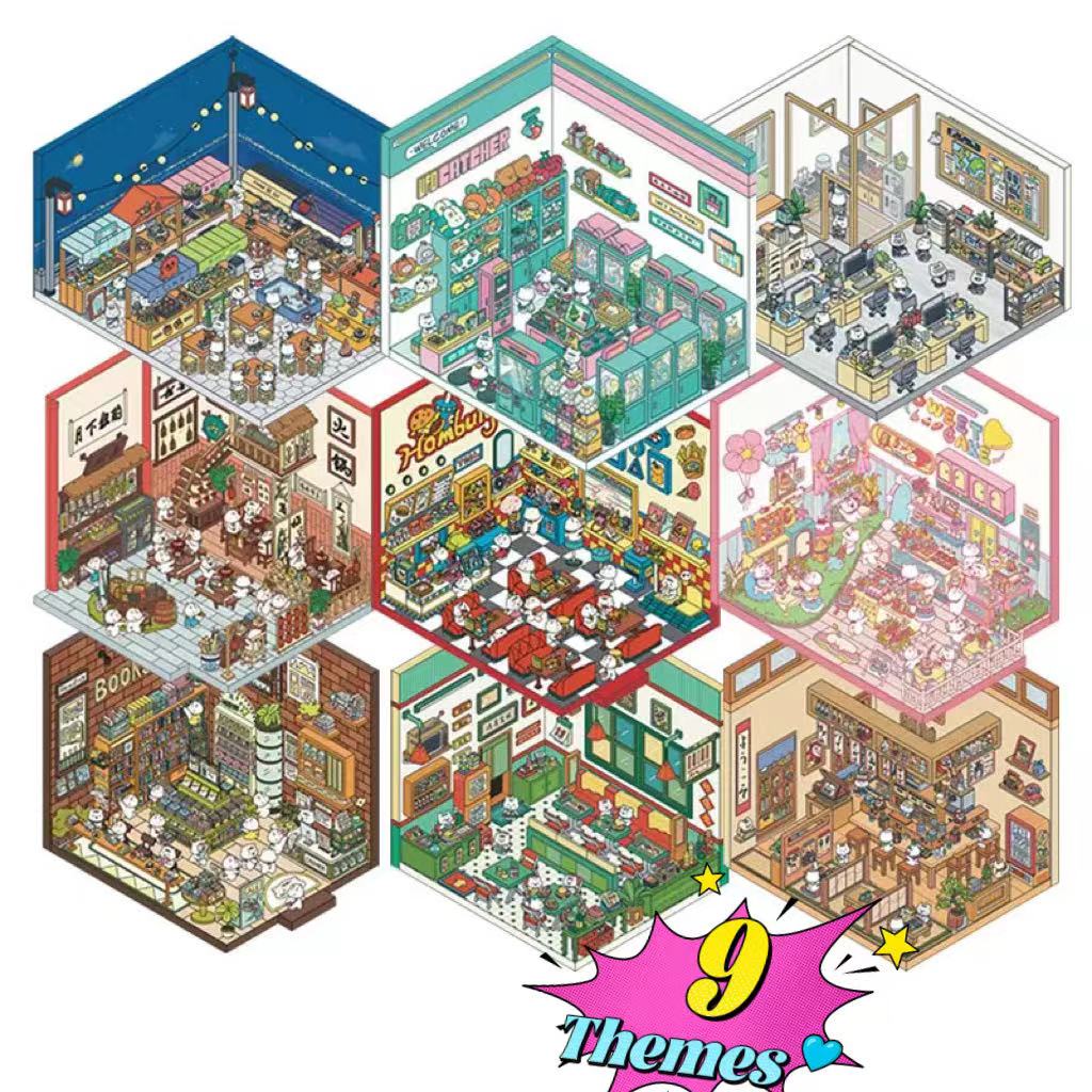Sticker Scenes! Create DIY Bookstore|Izakaya|Sweet Cake|Burger Shop|Hotpot Restaurant