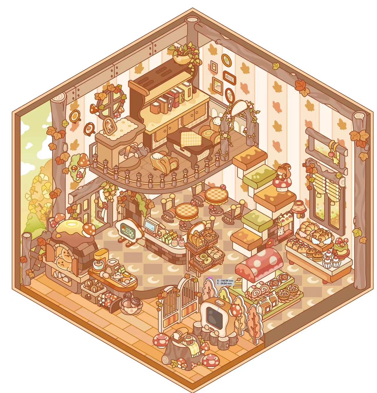 Sticker Play Scenes! Build 3D Izakaya|Chinese Convenience Store|Fresh Fruit|Bakery Shop