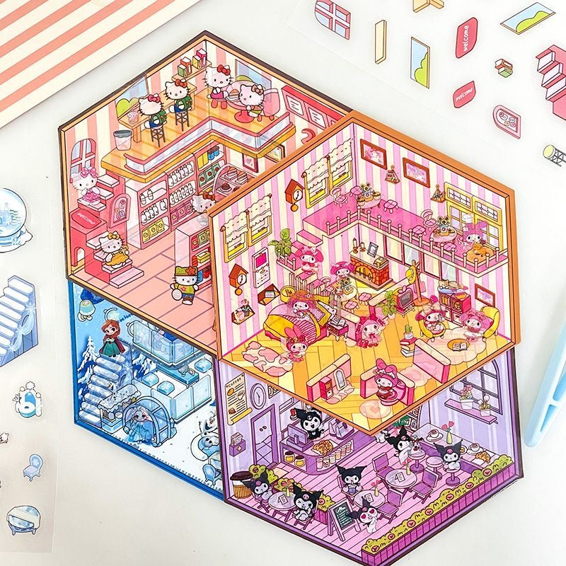 Cute Stickers Scene Kawaii Cartoon 3D Stickers