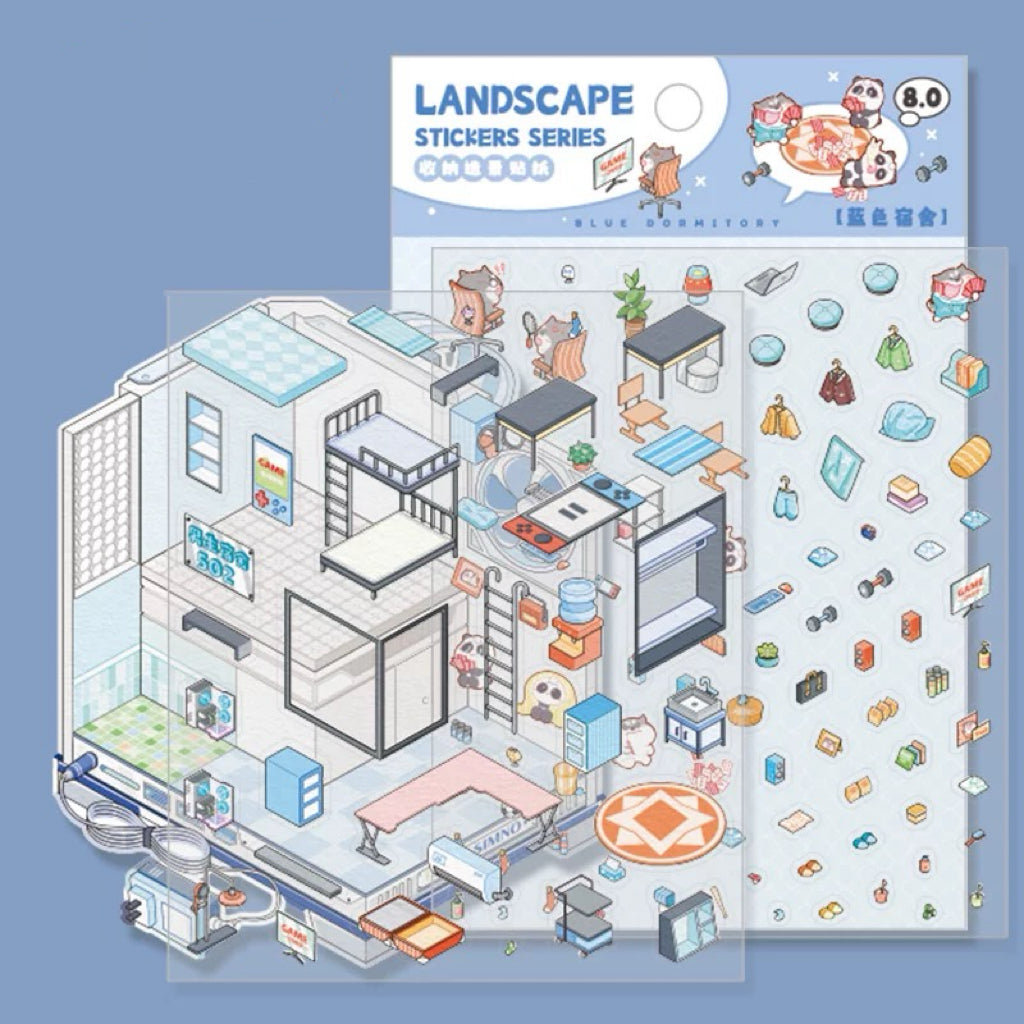 3D Sticker Scene DIY Girl Boy Dormitory