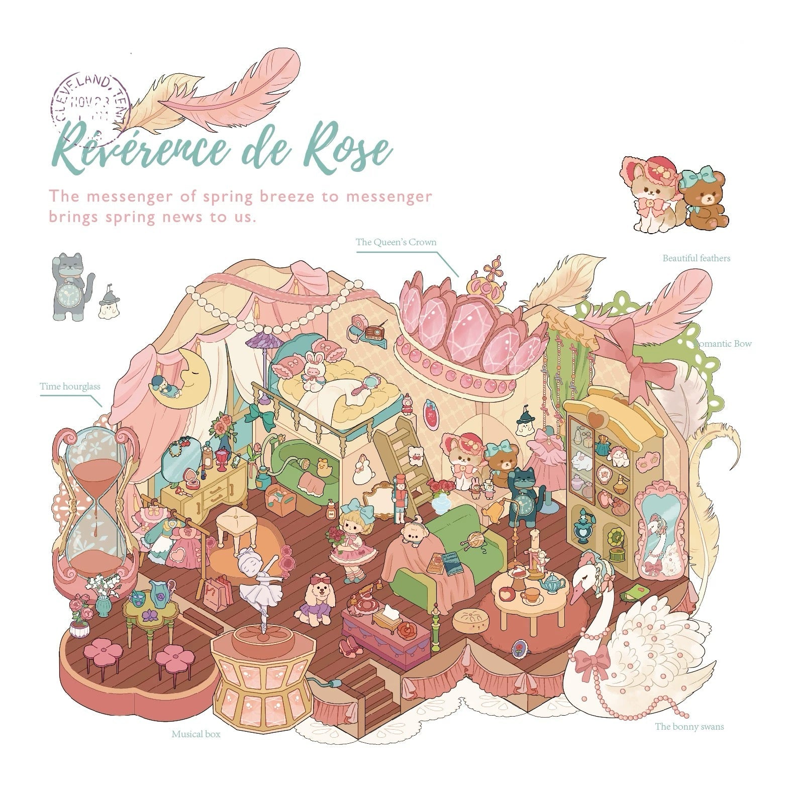 The Rose’s Tribute 3D Romantic Scene Sticker