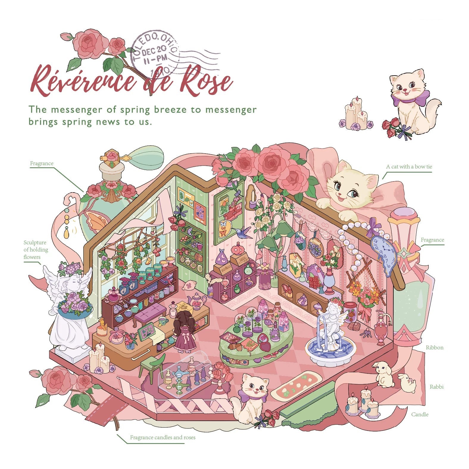 The Rose’s Tribute 3D Romantic Scene Sticker