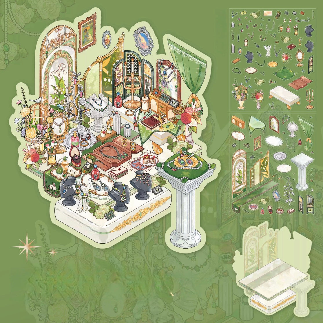 3D Landscape Sticker Boutique Jewelry