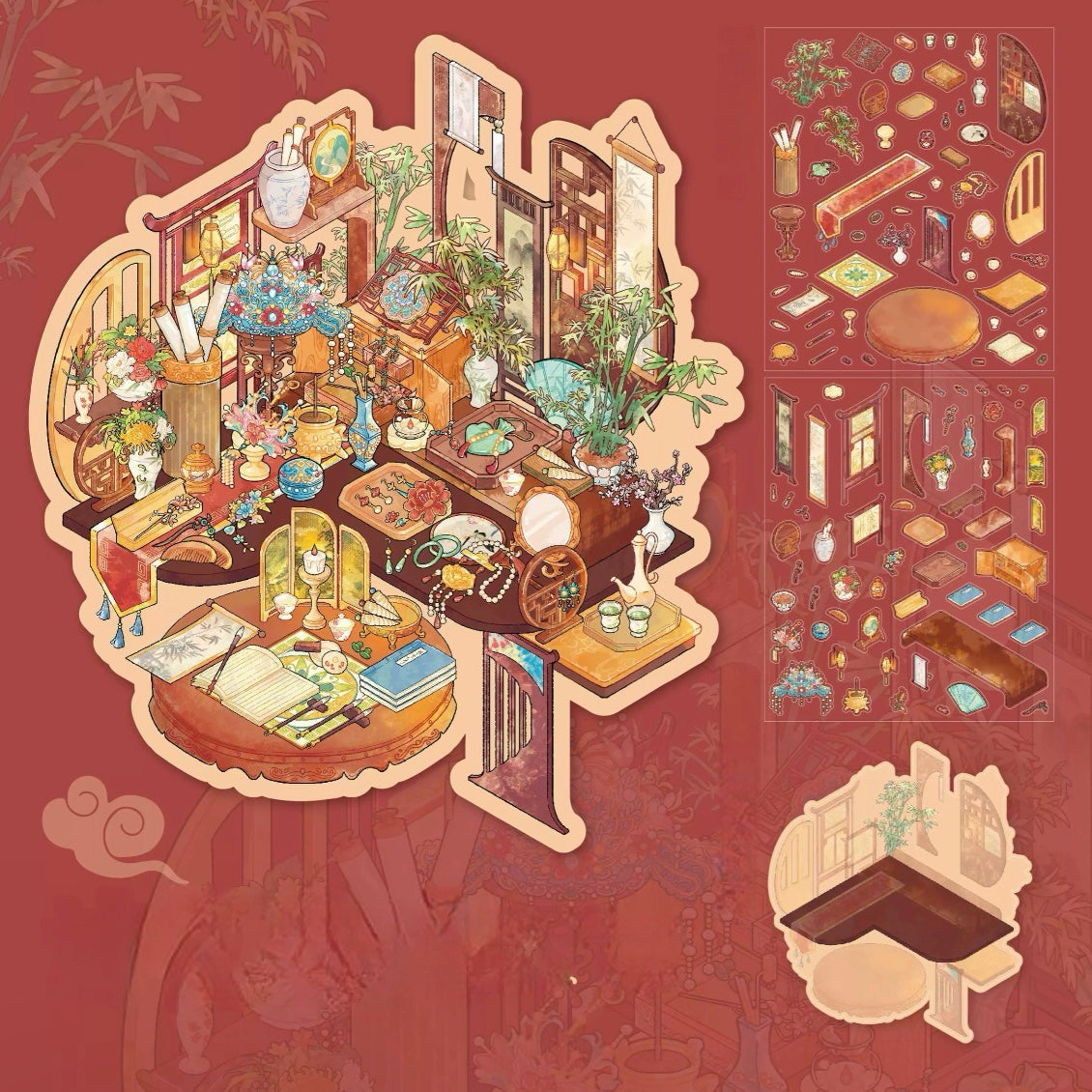 3D Landscape Sticker Boutique Jewelry