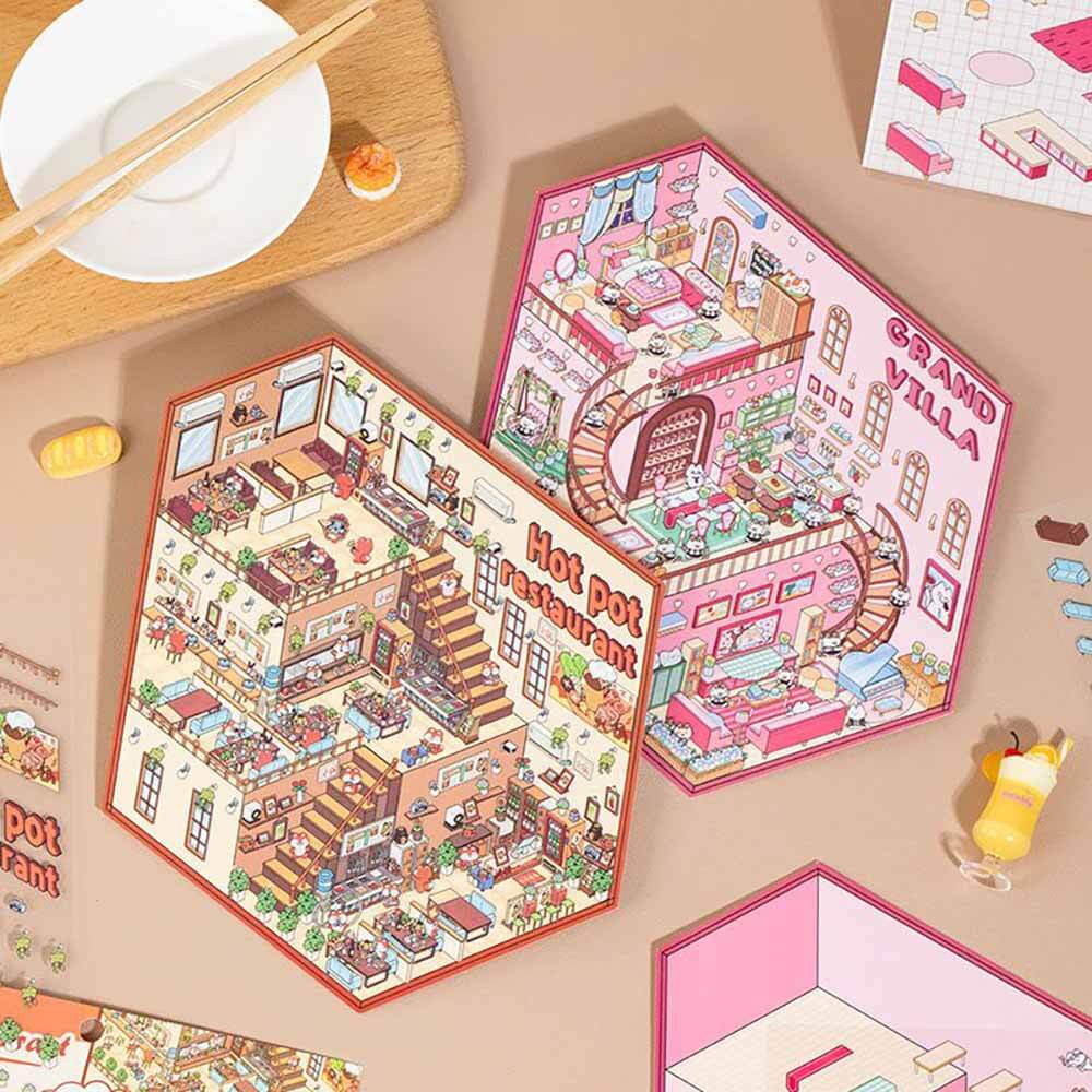 Fantasy World DIY 3D Scene Stickers 4 Cute Miniature Scenes
