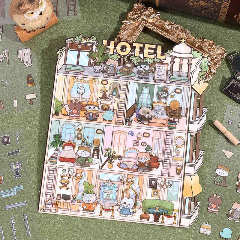 The Curious Society DIY 3D Scene Stickers 4 Cute Miniature Scenes