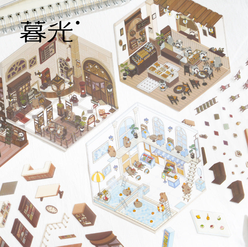 Storybook Bakery 3D Sticker Scene: Gingerbread Cottage Diorama