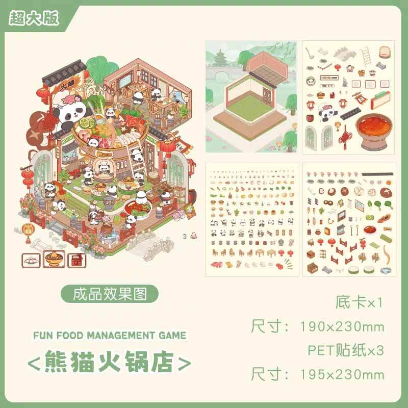 Delicious Restaurant DIY 3D Scene Stickers 4 Cute Miniature Scenes