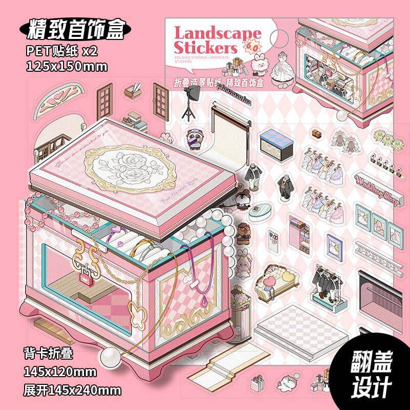 Moments & Moods DIY 3D Scene Stickers 4 Cute Miniature Scenes