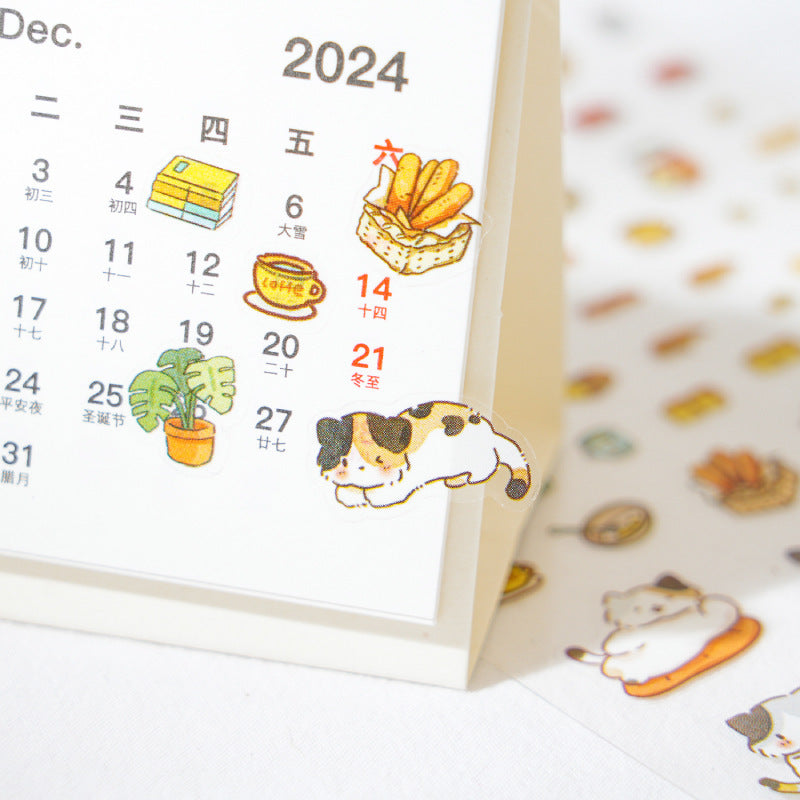 Enchanted Cat Bakery 3D Sticker Scene: Bread Houses & Dessert Book Cafes