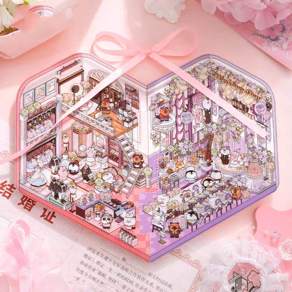 Wedding March DIY 3D Scene Stickers 2 Cute Miniature Scenes