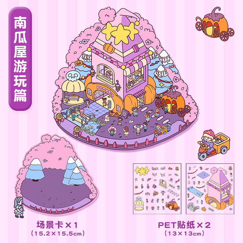 Happy Party DIY 3D Scene Stickers 4 Cute Miniature Scenes