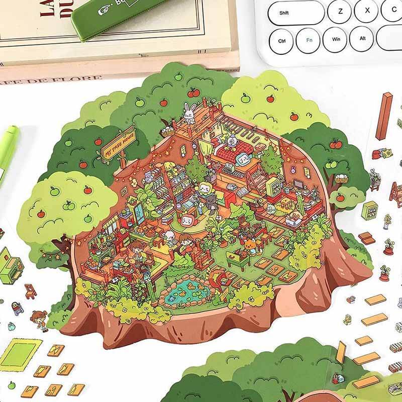 Island Shop DIY 3D Scene Stickers 2 Cute Miniature Scenes
