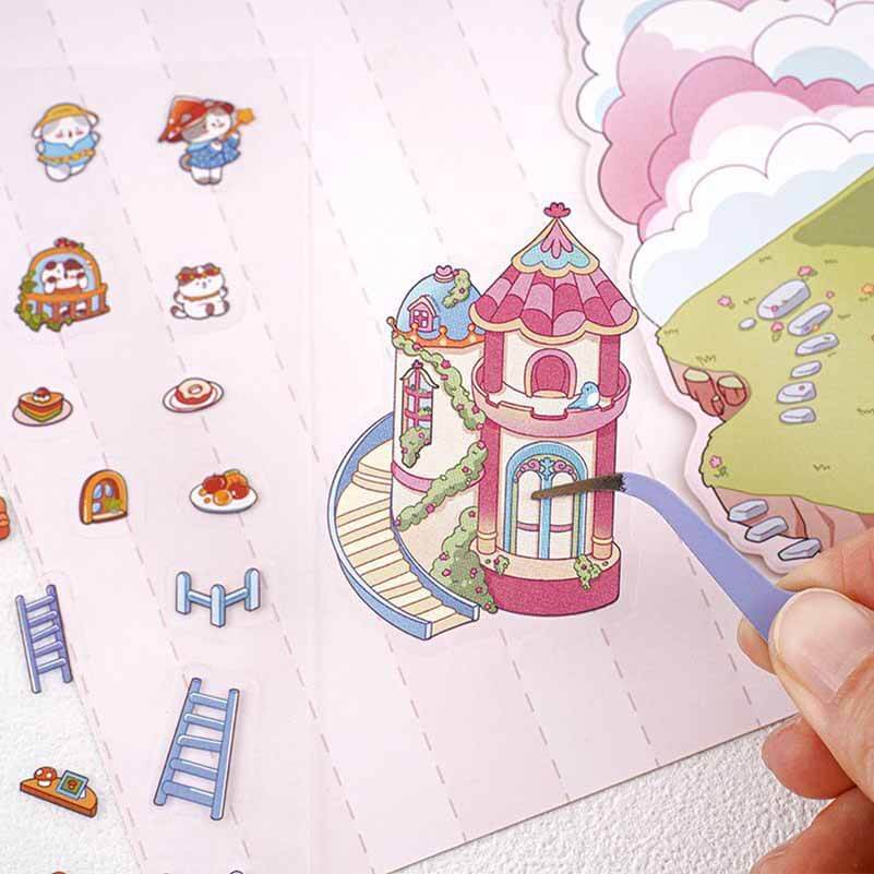 Meow Dreams DIY 3D Scene Stickers 4 Cute Miniature Scenes