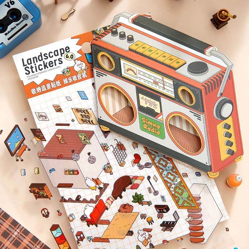 Moments & Moods DIY 3D Scene Stickers 4 Cute Miniature Scenes