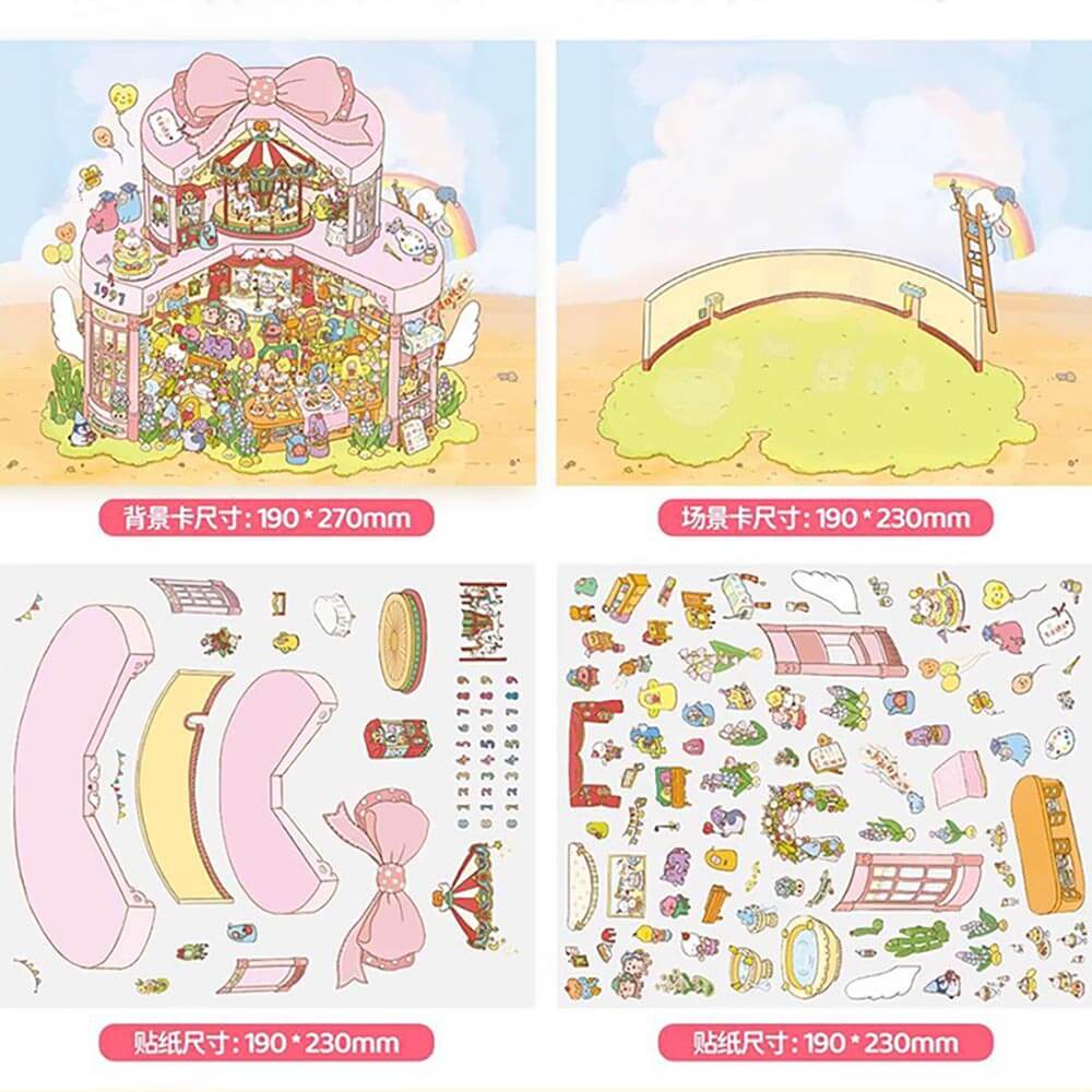 Jolly Factory DIY 3D Scene Stickers 3 Cute Miniature Scenes
