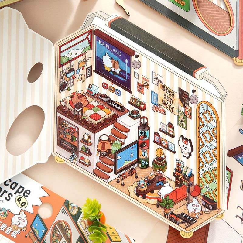 Moments & Moods DIY 3D Scene Stickers 4 Cute Miniature Scenes