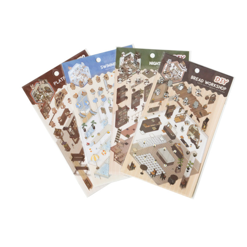 Storybook Bakery 3D Sticker Scene: Gingerbread Cottage Diorama