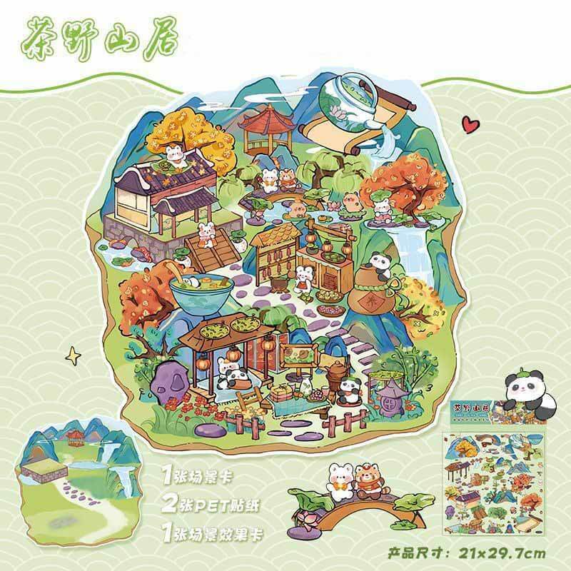 Timeless Scenery DIY 3D Scene Stickers 4 Cute Miniature Scenes