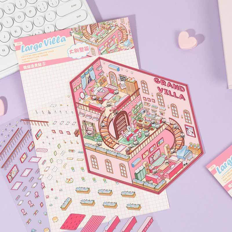 Fantasy World DIY 3D Scene Stickers 4 Cute Miniature Scenes