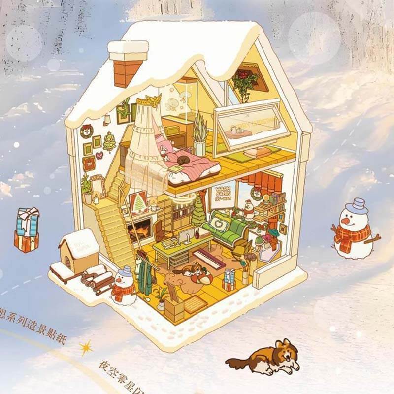 Eternal Reverie DIY 3D Scene Stickers 4 Cute Miniature Scenes