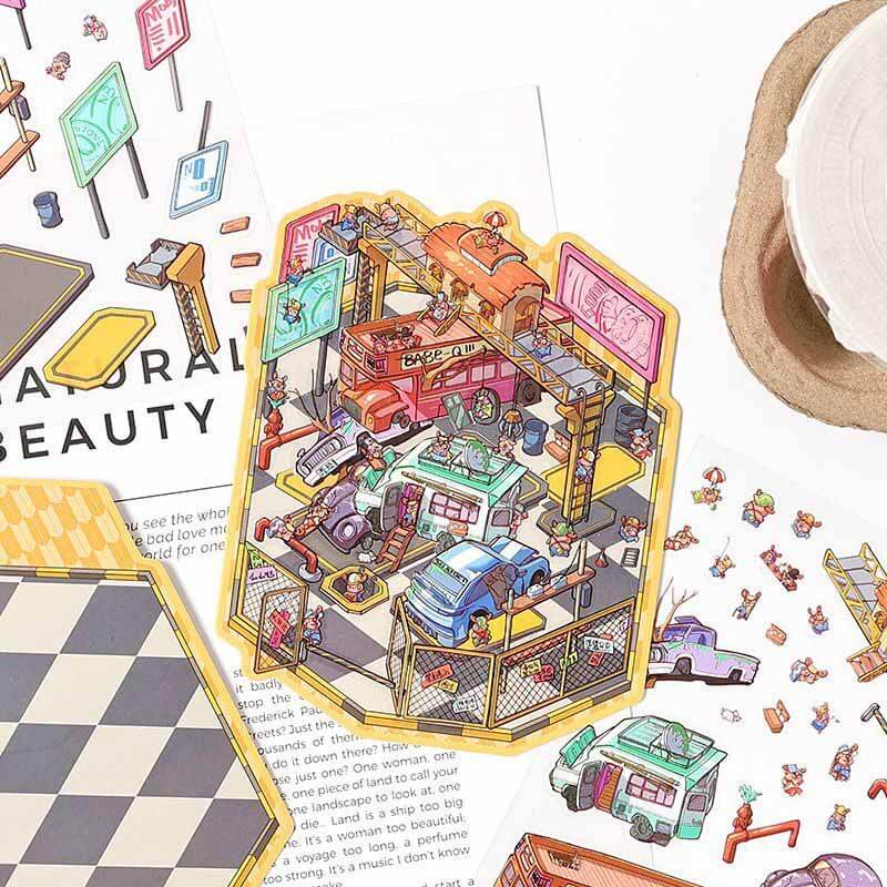Urban Escape DIY 3D Scene Stickers 4 Lovely Miniature Scenes