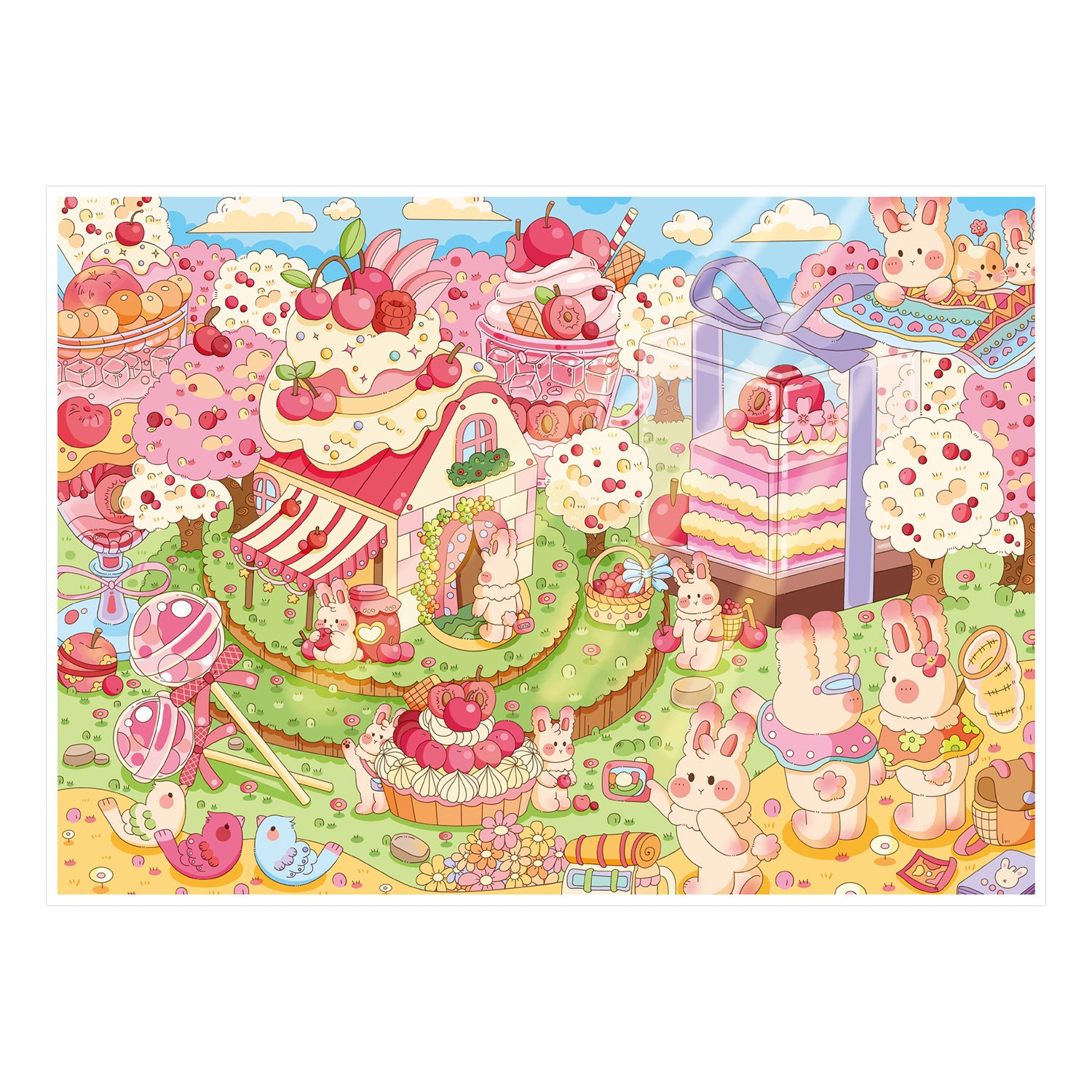 Enchanted Harvest 3D Sticker Scene: Magical Flora & Forest Critters Series