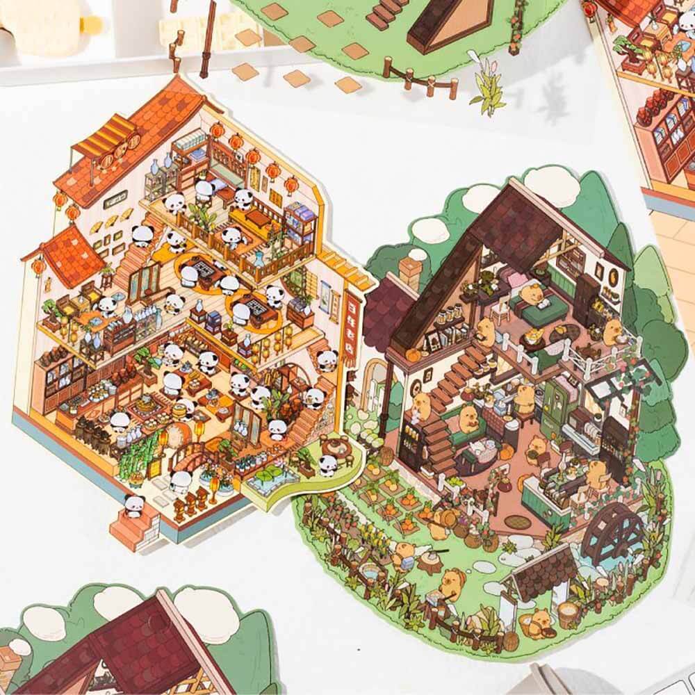Fun House DIY 3D Scene Stickers 2 Cute Miniature Scenes