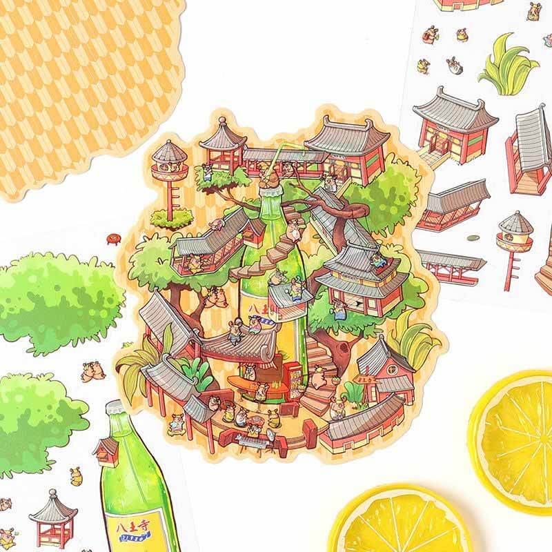 Urban Escape DIY 3D Scene Stickers 4 Lovely Miniature Scenes