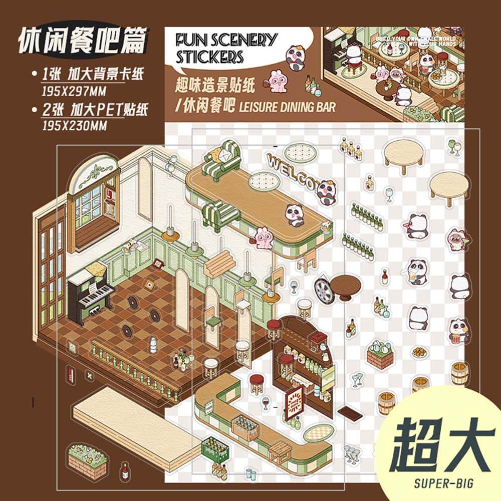Urban Life DIY 3D Scene Stickers 4 Cute Miniature Scenes