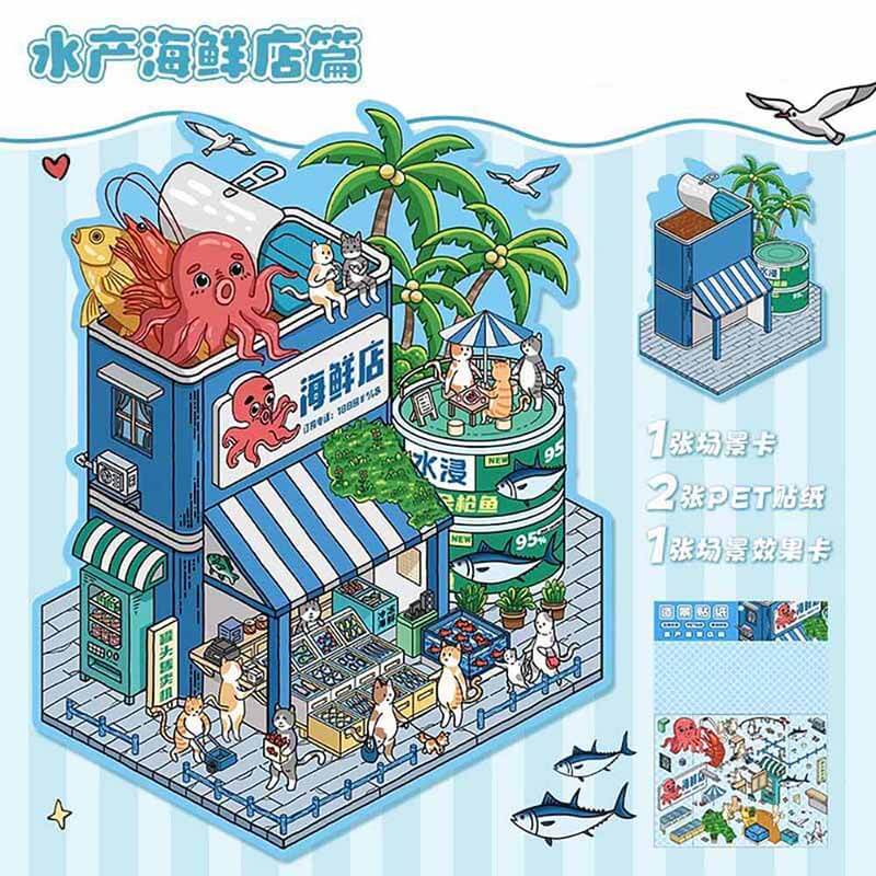 Seafood Restaurant DIY 3D Scene Stickers - Lovely Miniature Scenes