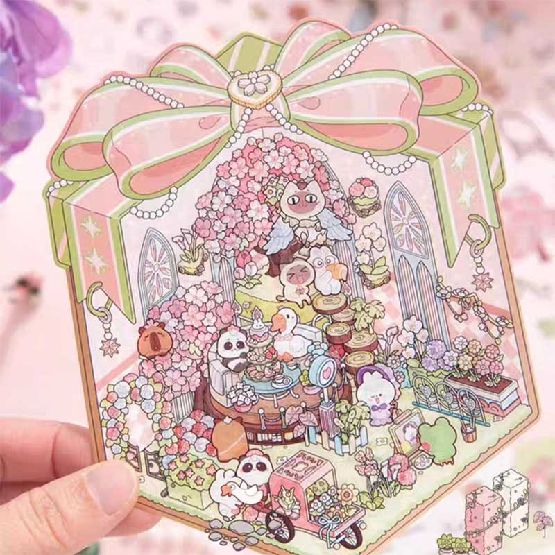 Crystal Ball DIY 3D Scene Stickers 4 Cute Miniature Scenes