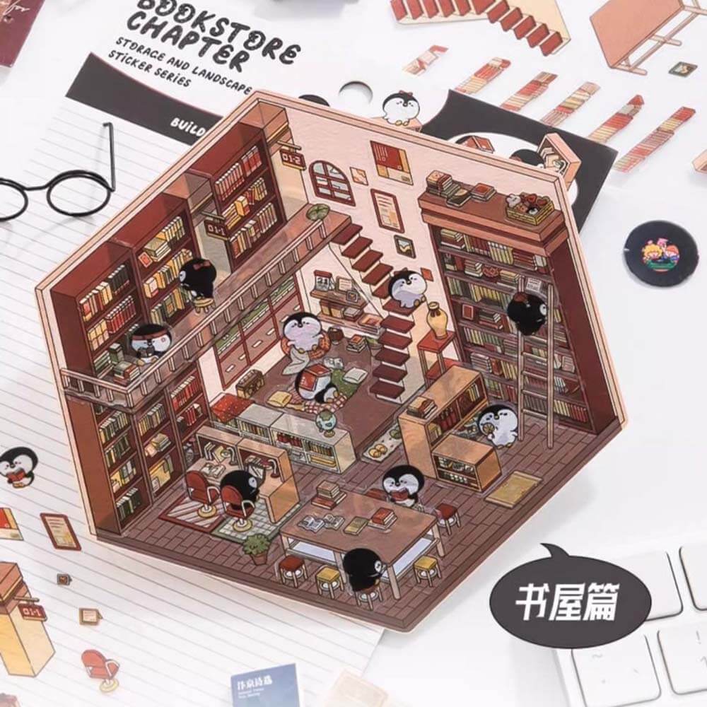 Animal Small Business DIY 3D Scene Stickers 4 Cute Miniature Scenes