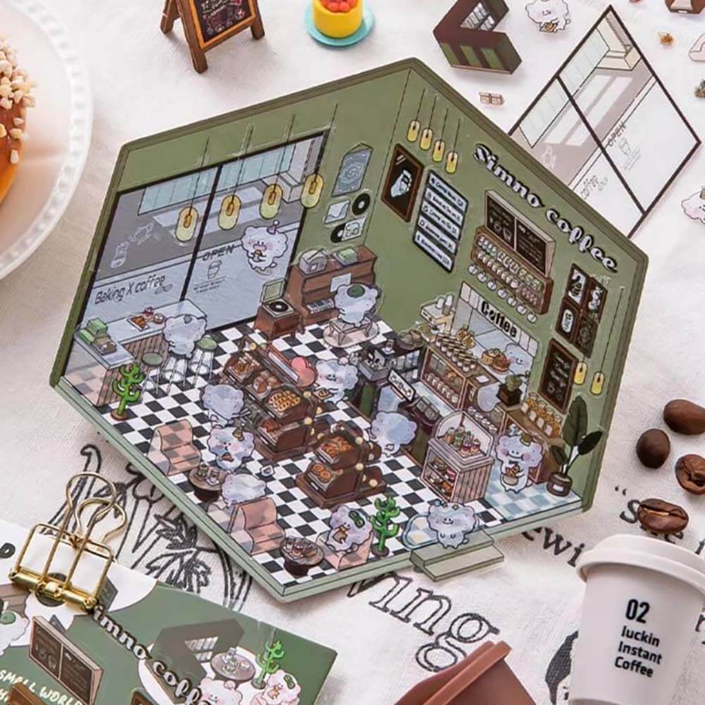 Animal Small Business DIY 3D Scene Stickers 4 Cute Miniature Scenes