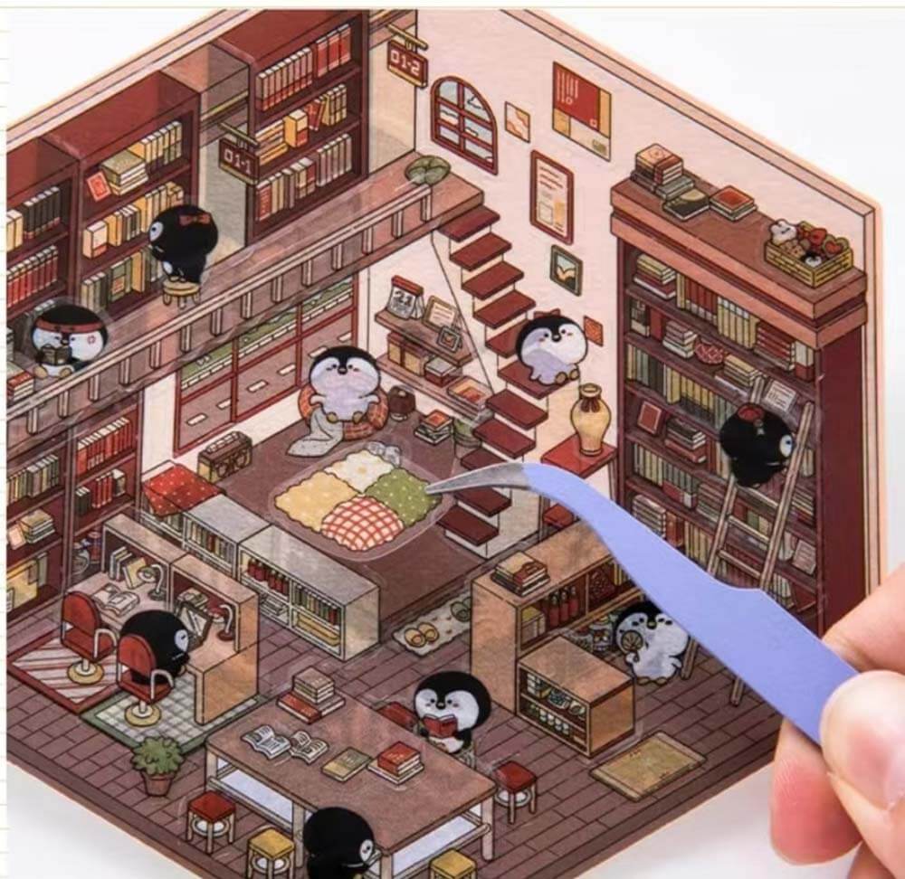 Animal Small Business DIY 3D Scene Stickers 4 Cute Miniature Scenes