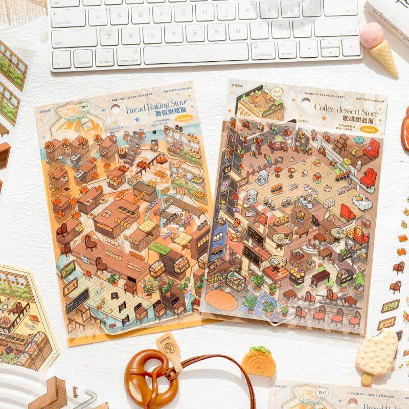 Baked Bliss DIY 3D Scene Stickers 2 Cute Miniature Scenes