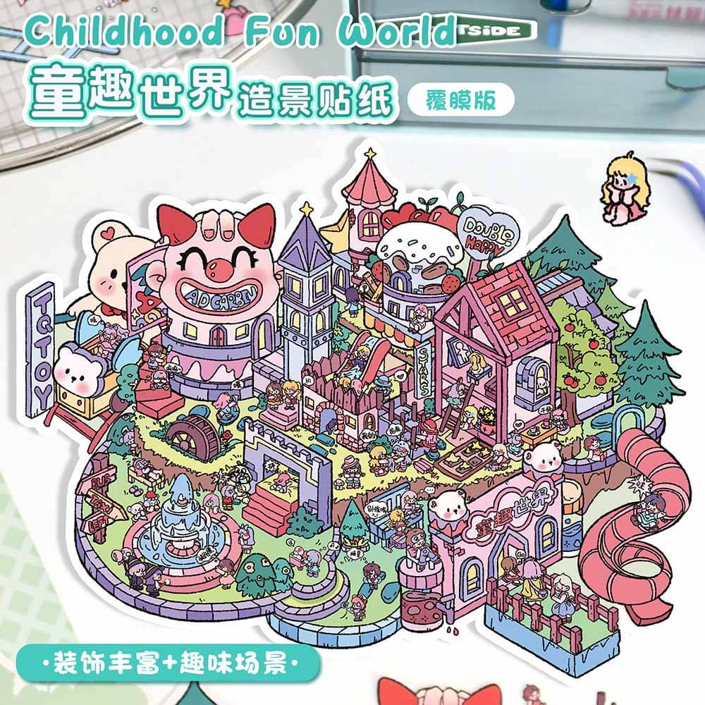 Children's World DIY 3D Scene Stickers 2 Cute Miniature Scenes