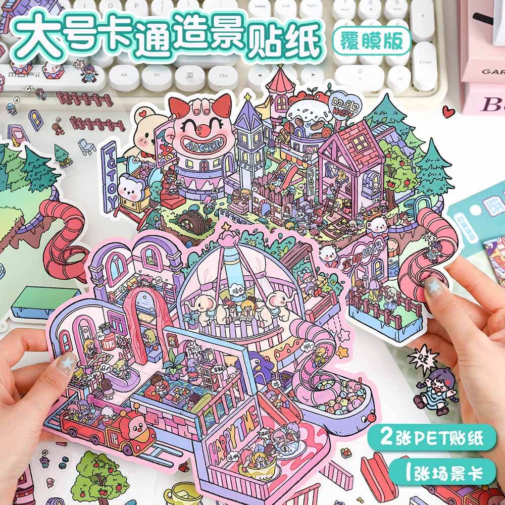 Children's World DIY 3D Scene Stickers 2 Cute Miniature Scenes